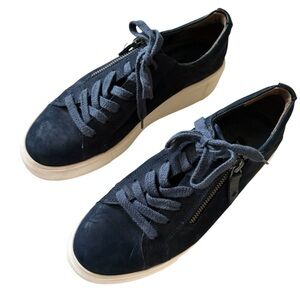 Paul Green Platform Suede Sneakers Dark Blue Size 5.5/US 8